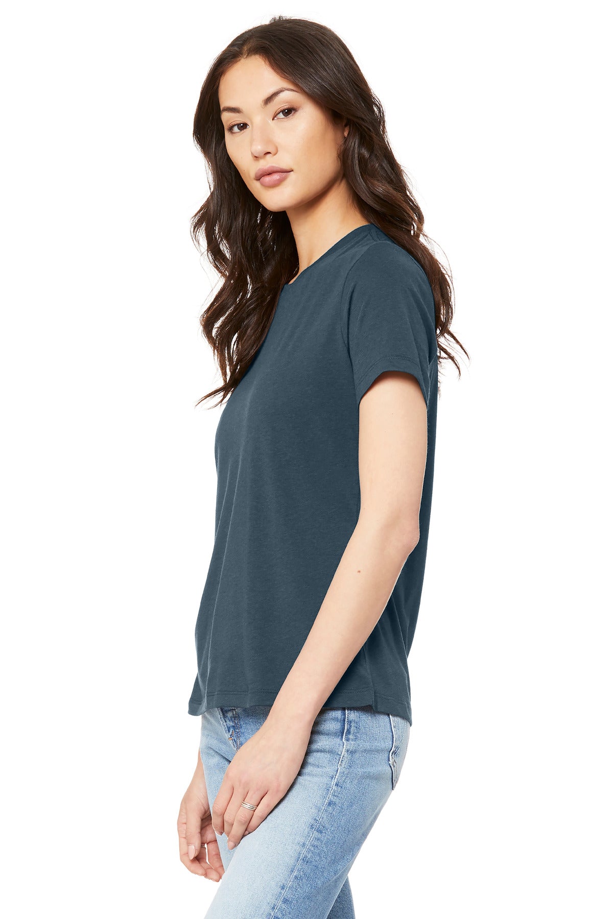 VtgNavy BELLA+CANVAS Women's Relaxed Jersey Short Sleeve Tee. BC6400