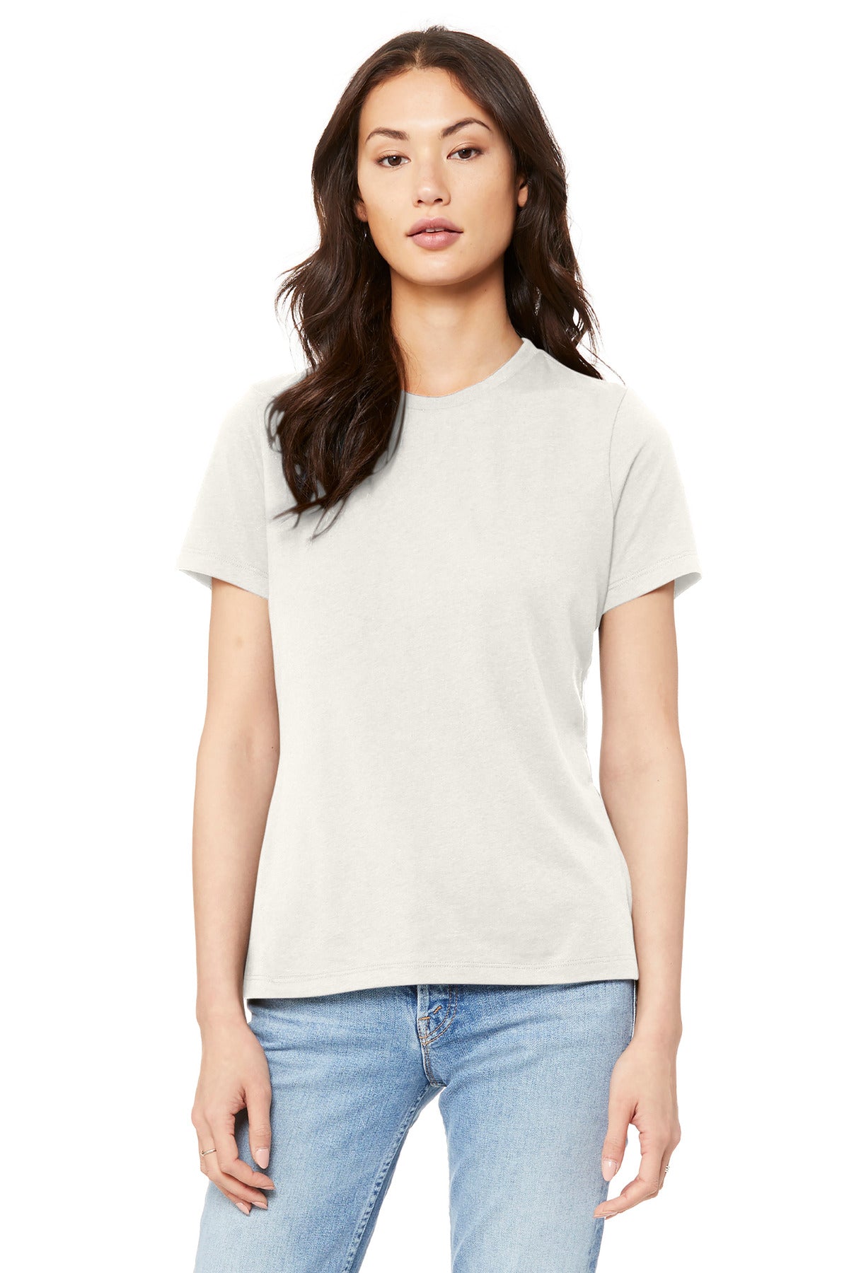 VtgWhite BELLA+CANVAS Women's Relaxed Jersey Short Sleeve Tee. BC6400
