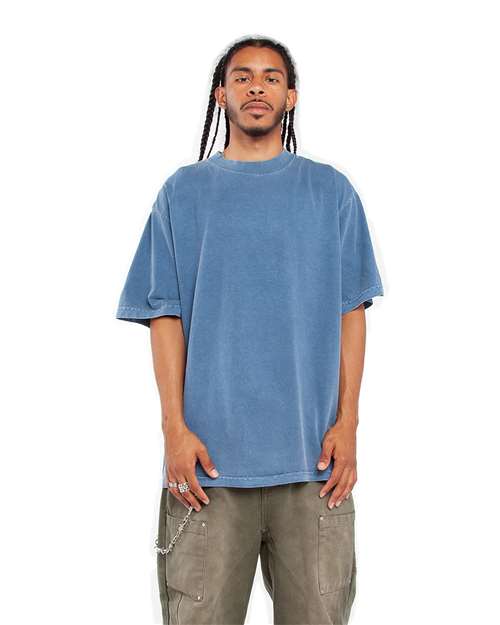 Washed Denim Garment-Dyed Crewneck T-Shirt - SHGD