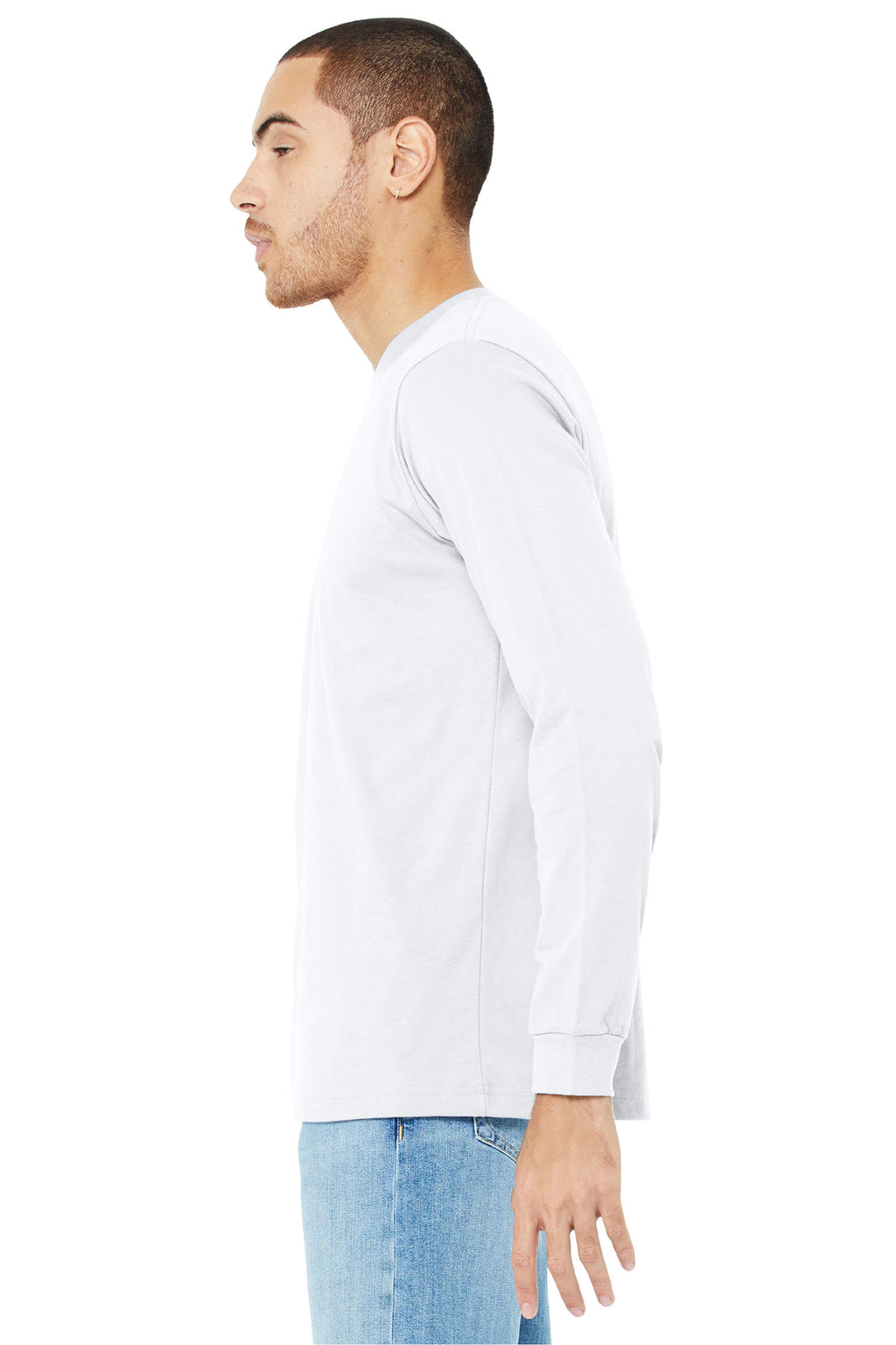 White BELLA+CANVAS Unisex Jersey Long Sleeve Tee. BC3501