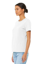 White BELLA+CANVAS Women's Relaxed Jersey Short Sleeve Tee. BC6400