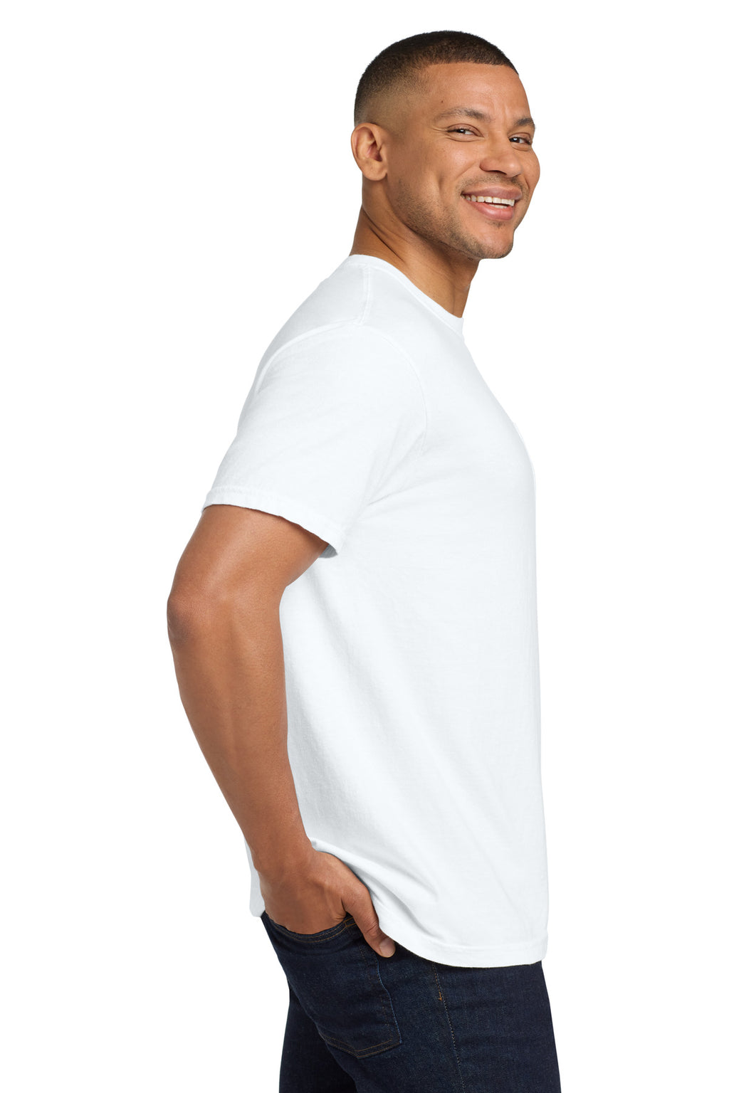 White COMFORT COLORS Heavyweight Ring Spun Pocket Tee. 6030