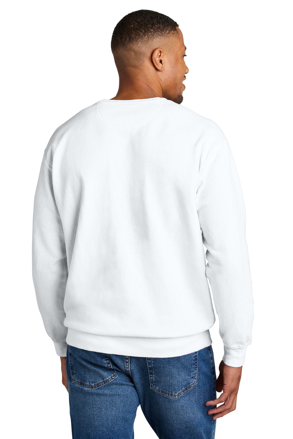 White COMFORT COLORS Ring Spun Crewneck Sweatshirt. 1566
