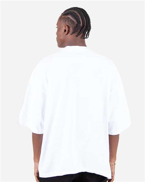 White Garment-Dyed Drop-Shoulder T-Shirt - SHGDD