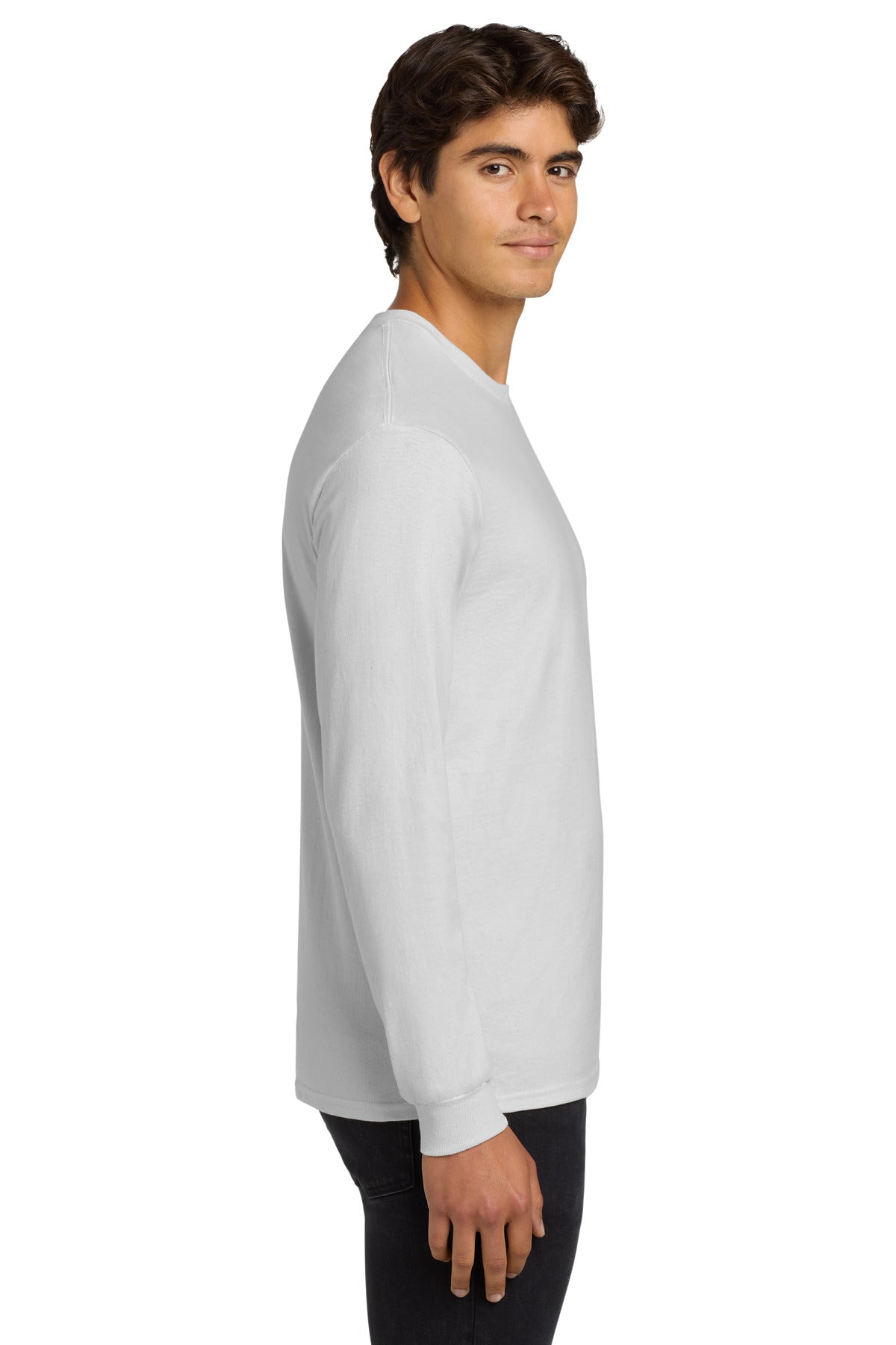 White Gildan - Ultra Cotton 100% US Cotton Long Sleeve T-Shirt. G2400