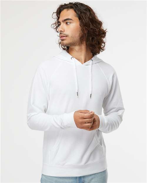 White Icon Lightweight Loopback Terry Hooded Sweatshirt - SS1000