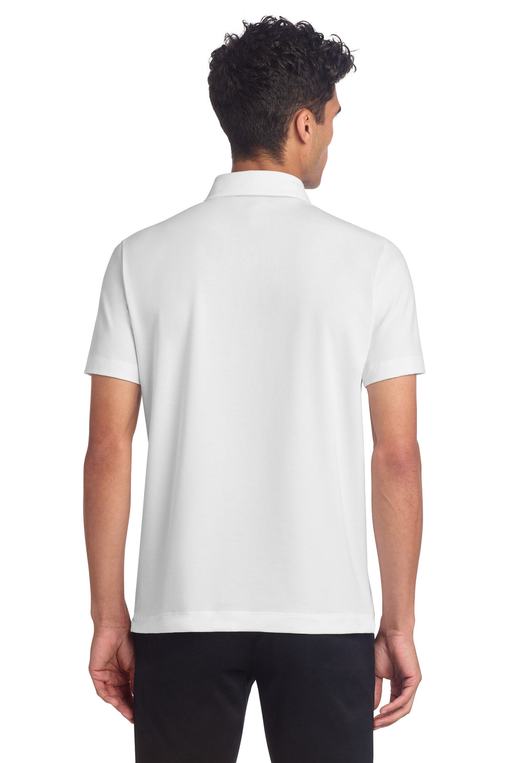 White Mercer+Mettle Stretch Jersey Polo MM1014