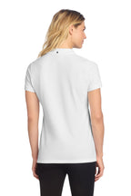 White Mercer+Mettle Women's Stretch Heavyweight Pique Polo MM1001