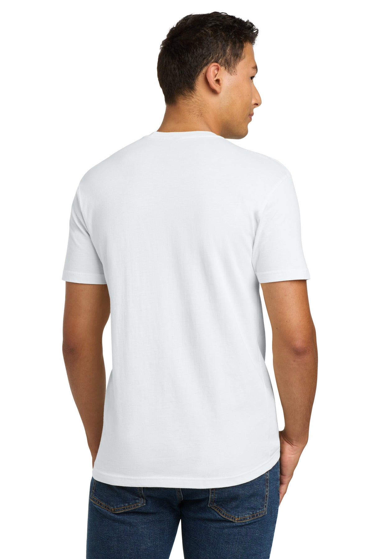 White Next Level Apparel Adult Cotton Tee. NL3600