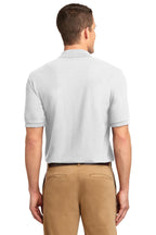 White Port Authority Silk Touch Polo K500